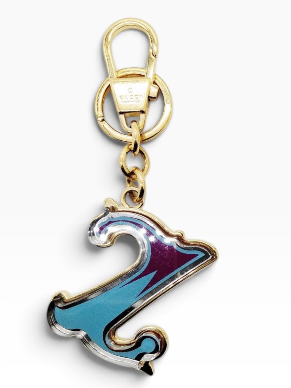 🌈 Gucci Blue & Purple Letter Z Acrylic Bag Charm & Key Ring